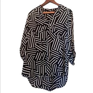 Riley & James Black and White Shirt Dress